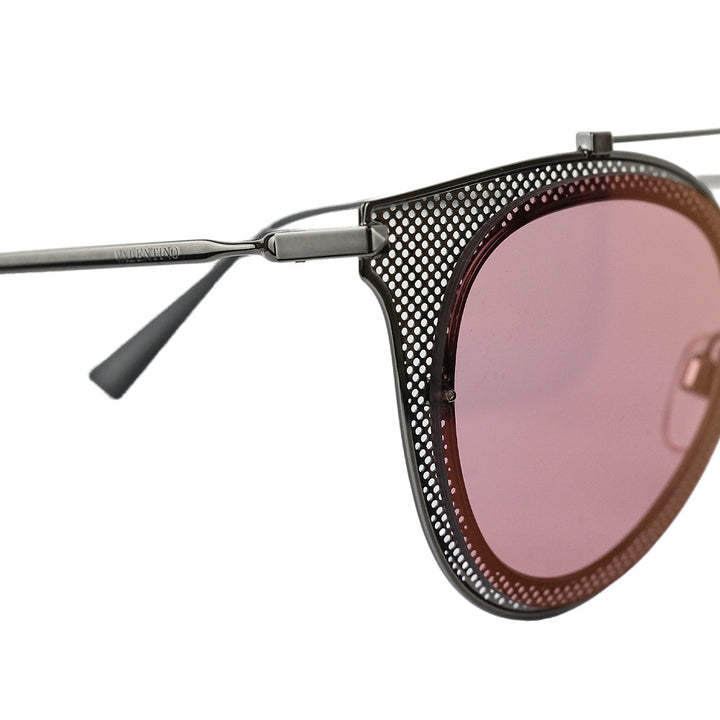 Valentino Gunmetal Aviator Cat-Eye Pink Tinted Sunglasses