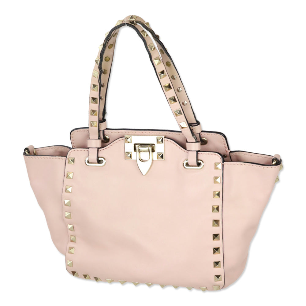 Valentino Pale Pink Calfskin Mini Rockstud Tote