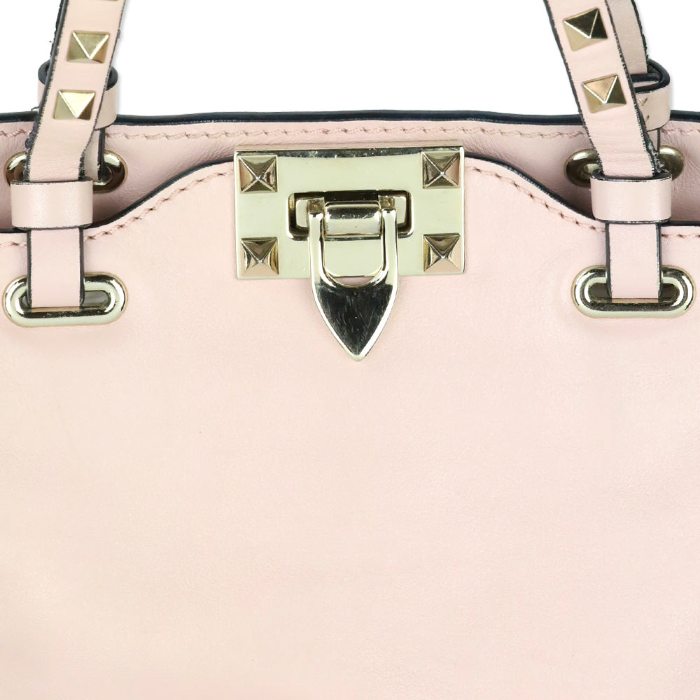 Valentino Pale Pink Calfskin Mini Rockstud Tote