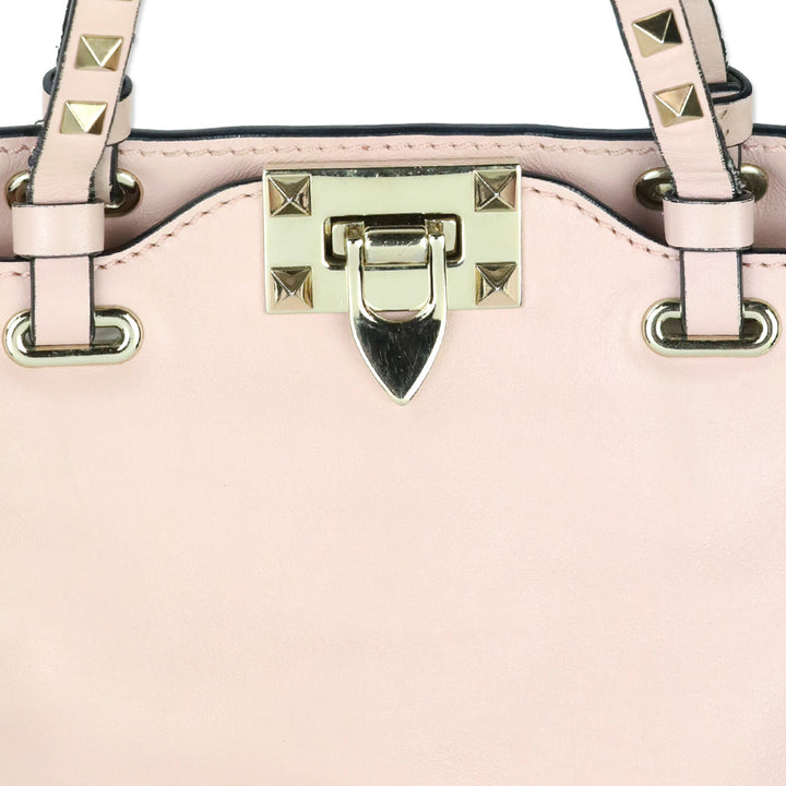 Valentino Pale Pink Calfskin Mini Rockstud Tote