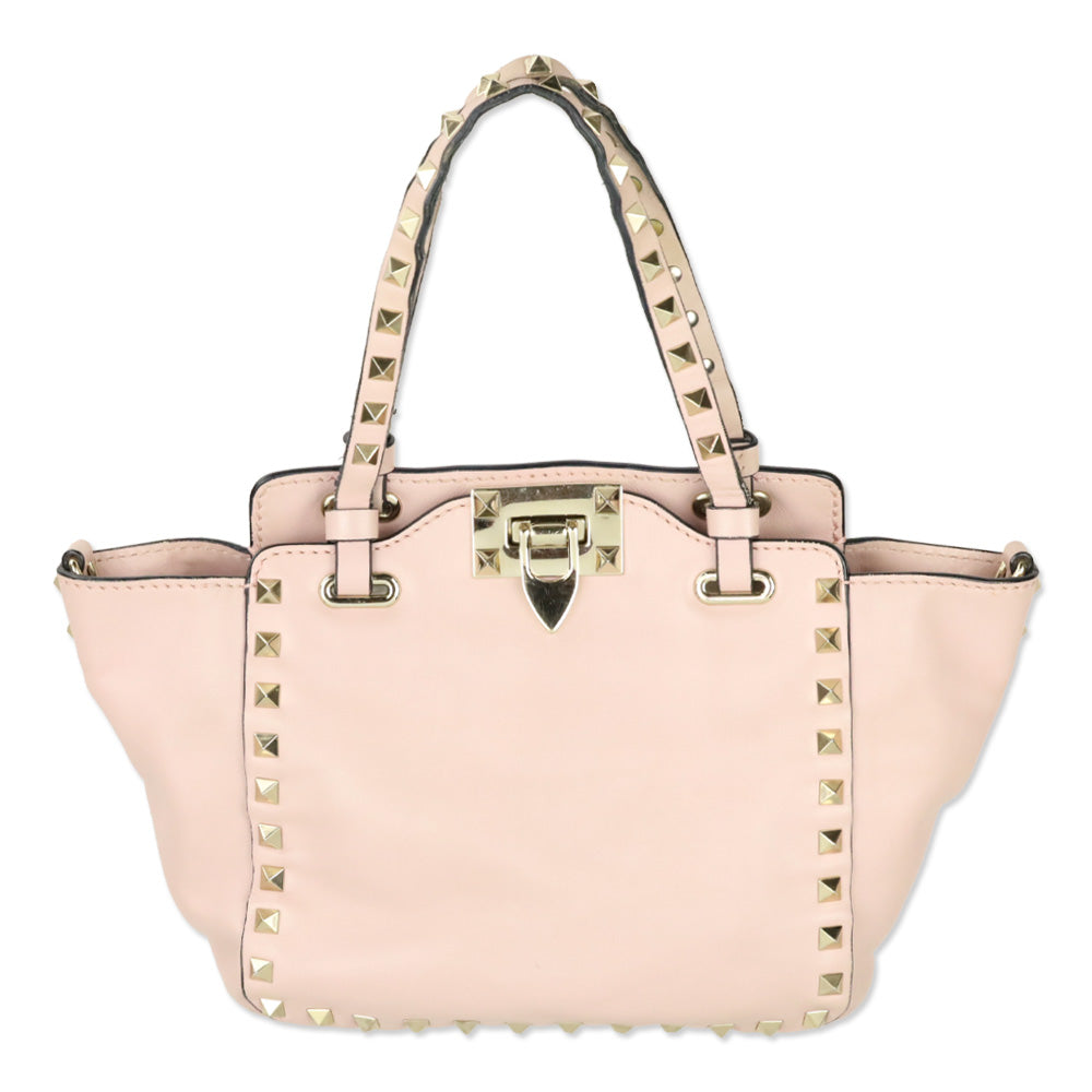 Valentino Pale Pink Calfskin Mini Rockstud Tote