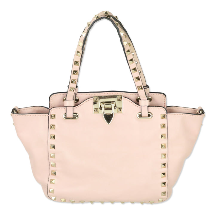Valentino Pale Pink Calfskin Mini Rockstud Tote