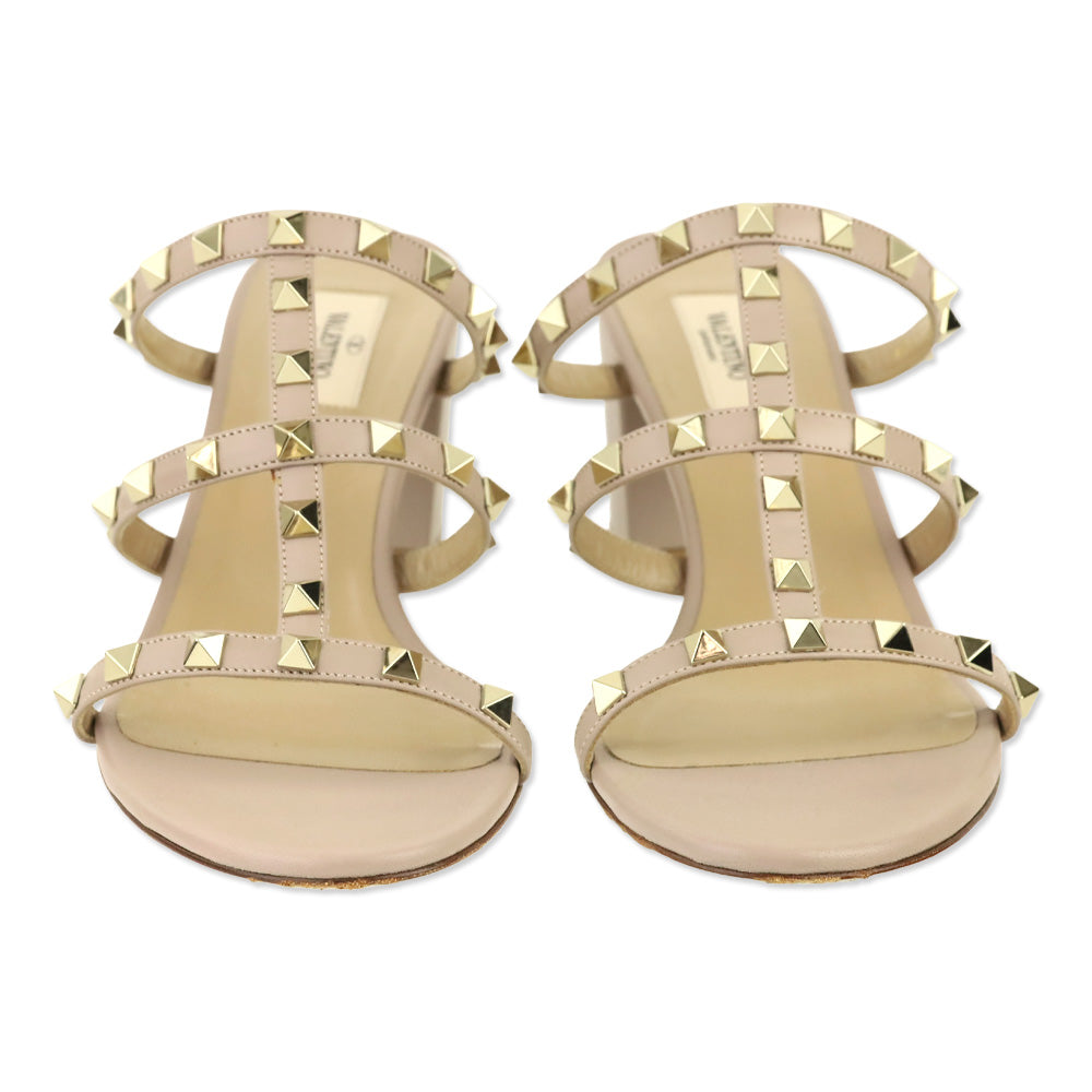 Valentino Rockstud Poudre Calfskin Leather Slide 60mm Sandal