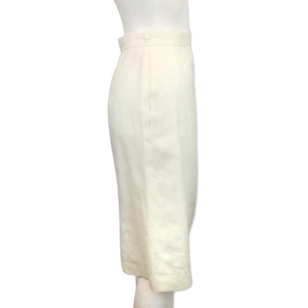Valentino Studio White Linen Midi Skirt