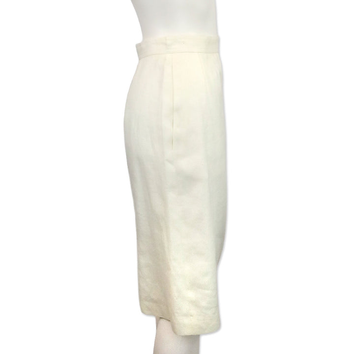 Valentino Studio White Linen Midi Skirt