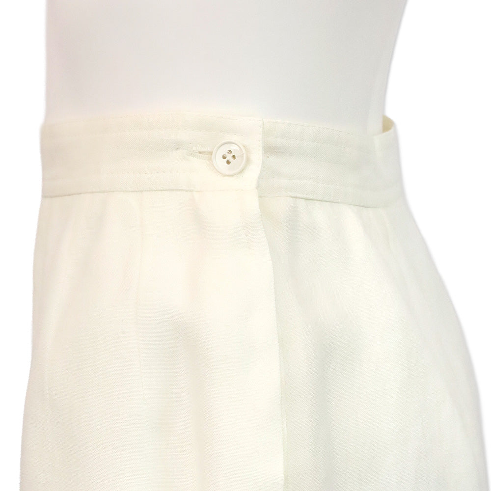 Valentino Studio White Linen Midi Skirt