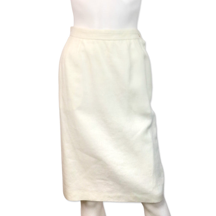 Valentino Studio White Linen Midi Skirt