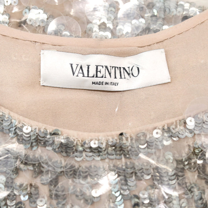 Valentino Twofer Yellow Sequin Embellished Silk Tank Top