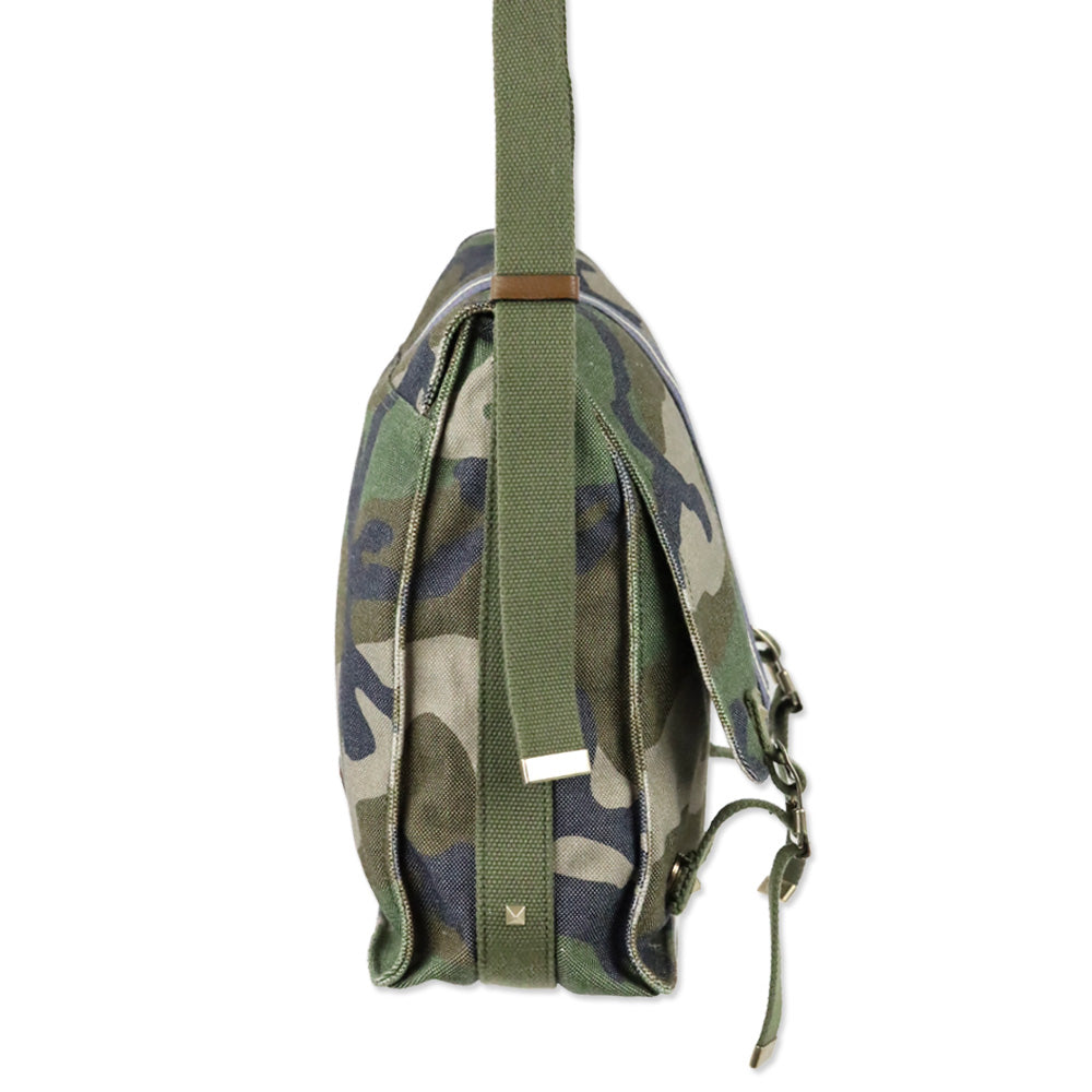 Valentino Garavani Spring 2017 Menswear Camo Canvas Messenger Bag