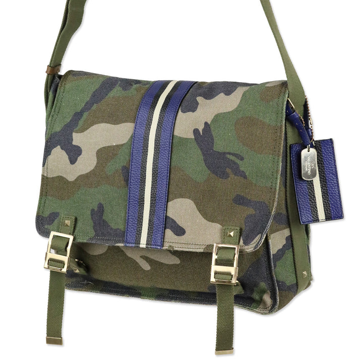Valentino Garavani Spring 2017 Menswear Camo Canvas Messenger Bag