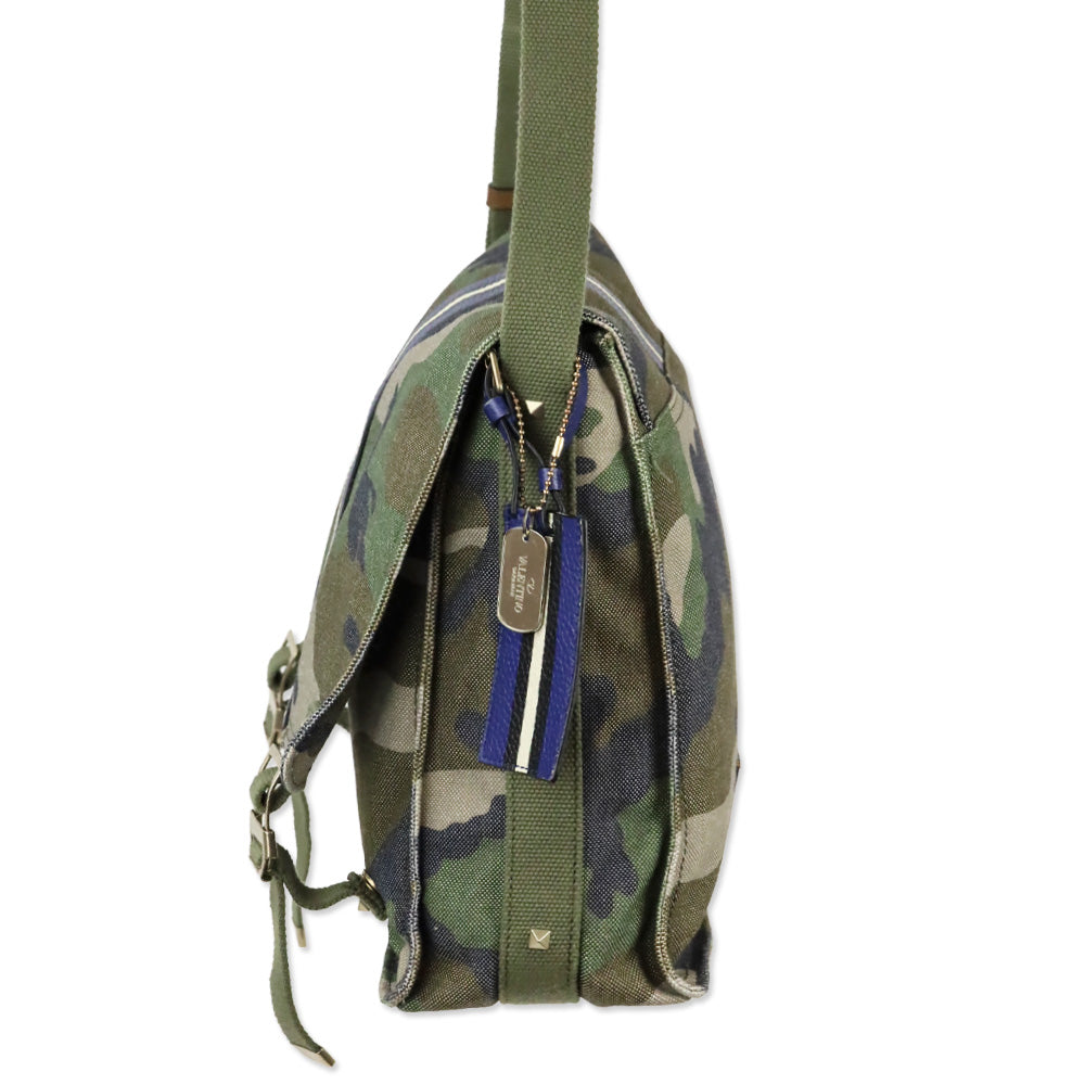 Valentino Garavani Spring 2017 Menswear Camo Canvas Messenger Bag