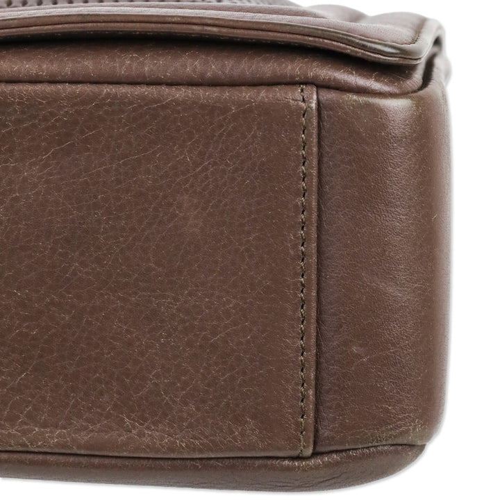 Valentino by Mario Valentino Brown Perforated Quilted Leather Alice Shoulder Bag