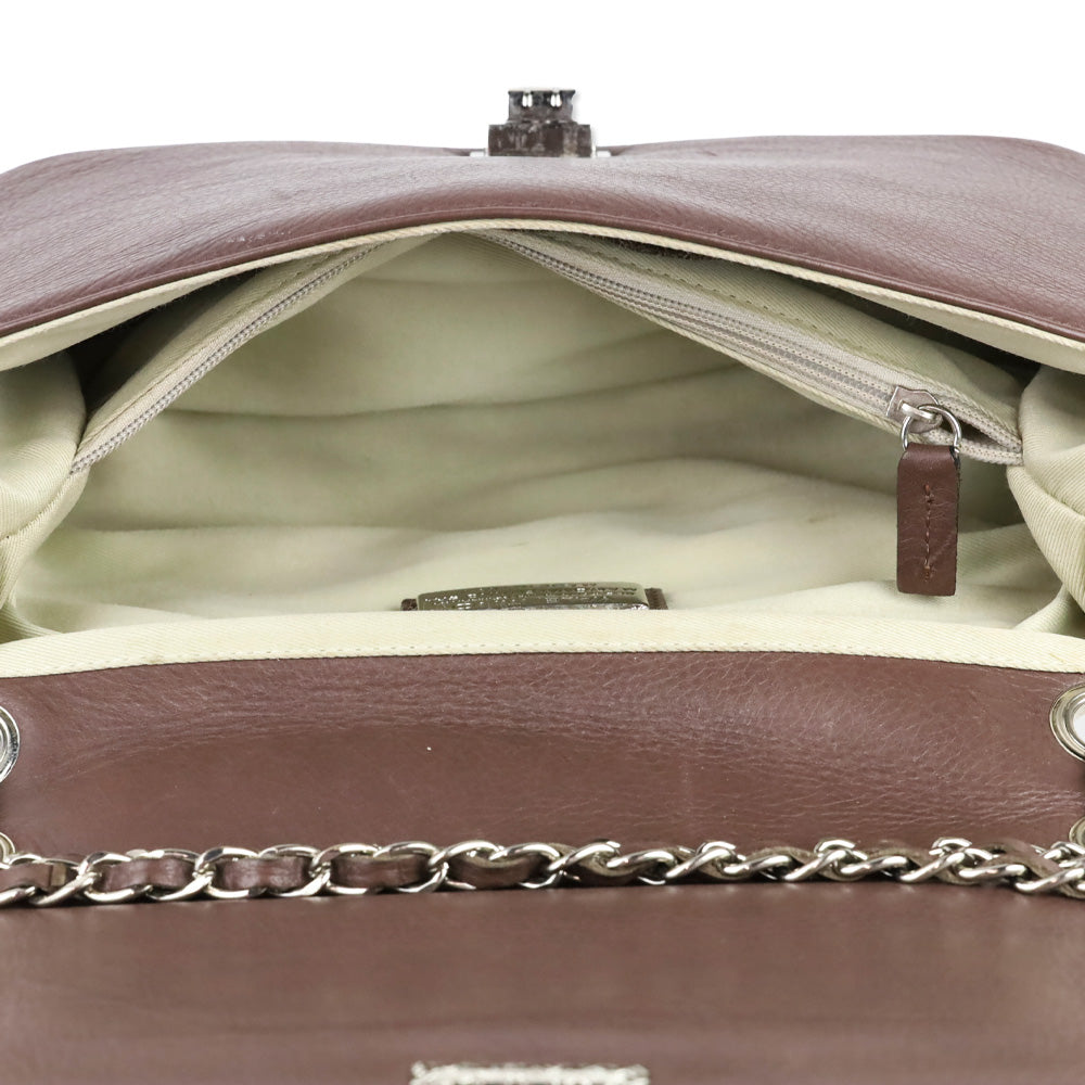 Valentino by Mario Valentino Brown Perforated Quilted Leather Alice Shoulder Bag