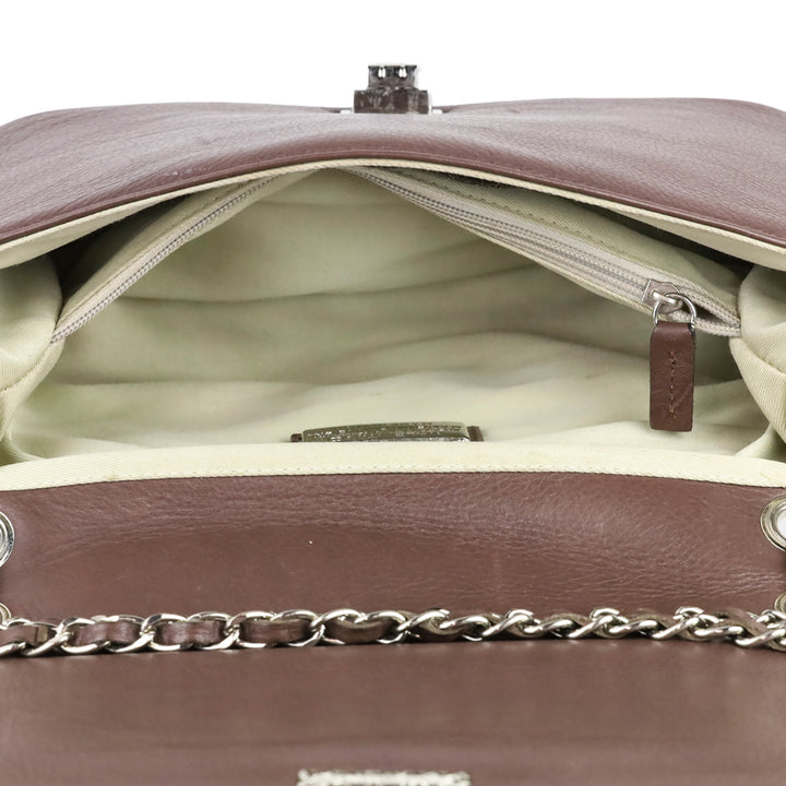 Valentino by Mario Valentino Brown Perforated Quilted Leather Alice Shoulder Bag