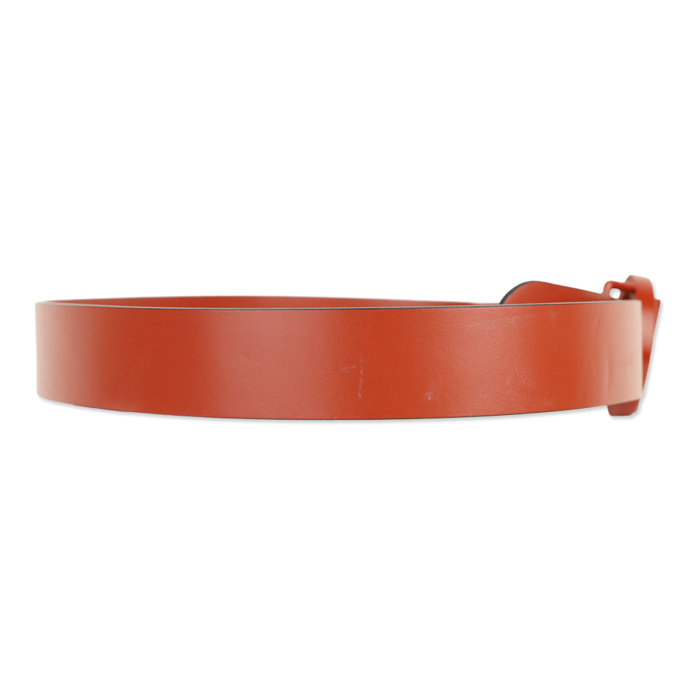 Valentino by Mario Valentino Cinnamon Slim Logo Leather Belt