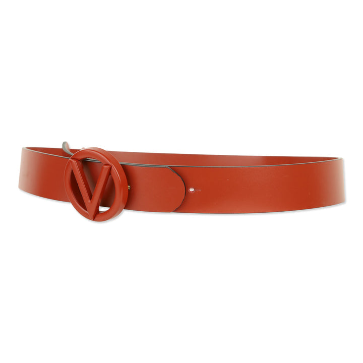 Valentino by Mario Valentino Cinnamon Slim Logo Leather Belt