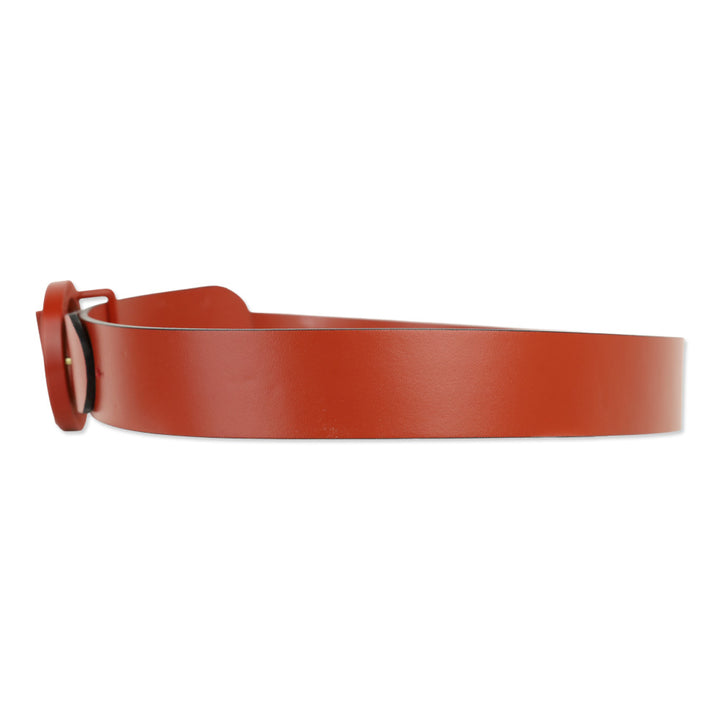 Valentino by Mario Valentino Cinnamon Slim Logo Leather Belt