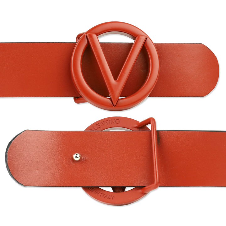Valentino by Mario Valentino Cinnamon Slim Logo Leather Belt