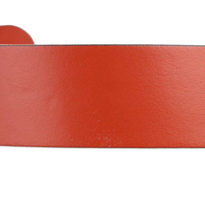 Valentino by Mario Valentino Cinnamon Slim Logo Leather Belt