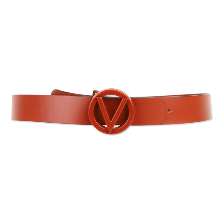 Valentino by Mario Valentino Cinnamon Slim Logo Leather Belt