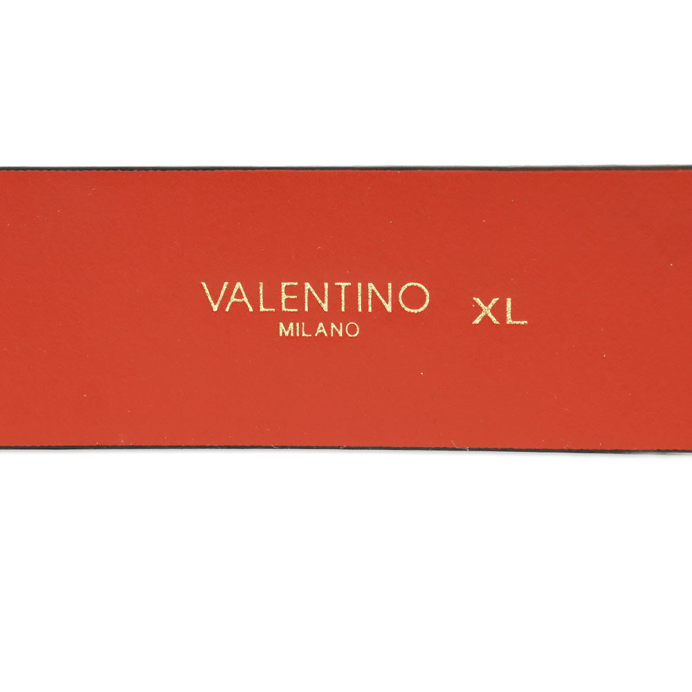 Valentino by Mario Valentino Cinnamon Slim Logo Leather Belt