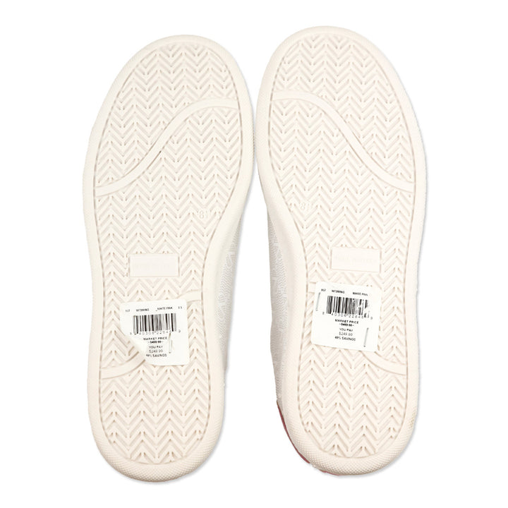 Valentino by Mario Valentino White/Pink Chandra Monogram Low Top Sneakers