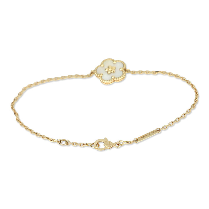 Van Cleef & Arpels Lucky Spring Bracelet, Plum Blossom in 18K Rose Gold & Mother-of-pearl