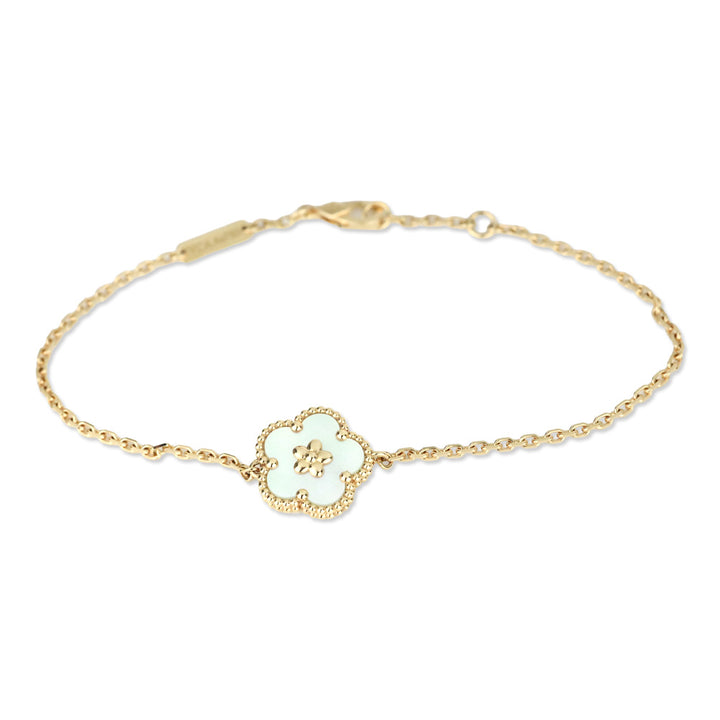 Van Cleef & Arpels Lucky Spring Bracelet, Plum Blossom in 18K Rose Gold & Mother-of-pearl