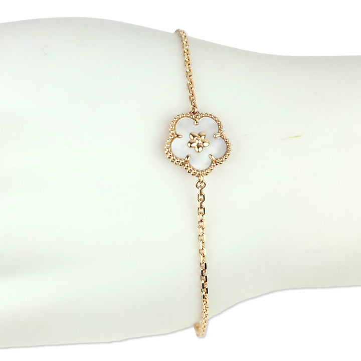 Van Cleef & Arpels Lucky Spring Bracelet, Plum Blossom in 18K Rose Gold & Mother-of-pearl
