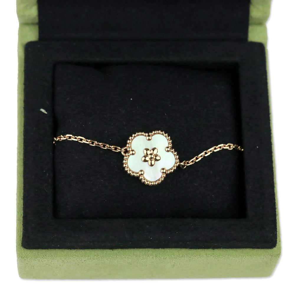 Van Cleef & Arpels Lucky Spring Bracelet, Plum Blossom in 18K Rose Gold & Mother-of-pearl