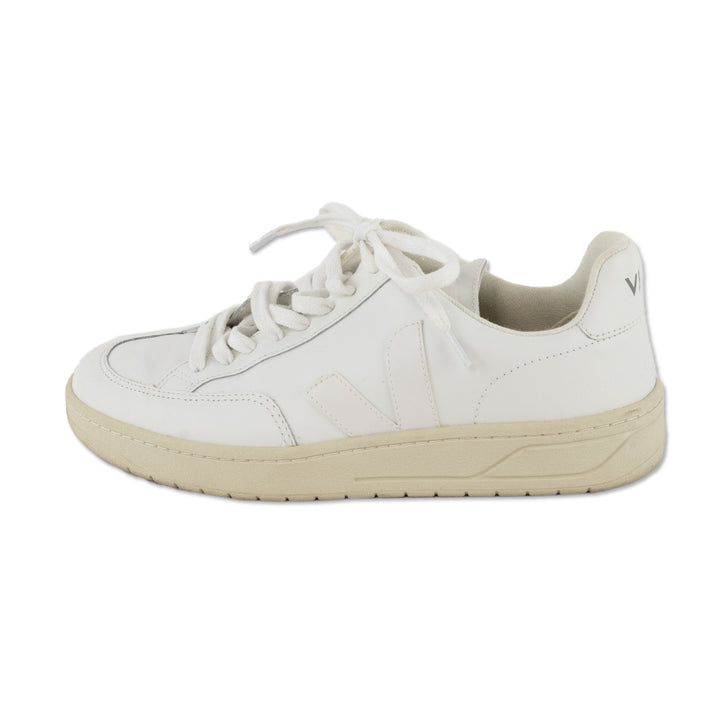 Veja V-12 White Leather Low-Top Sneakers