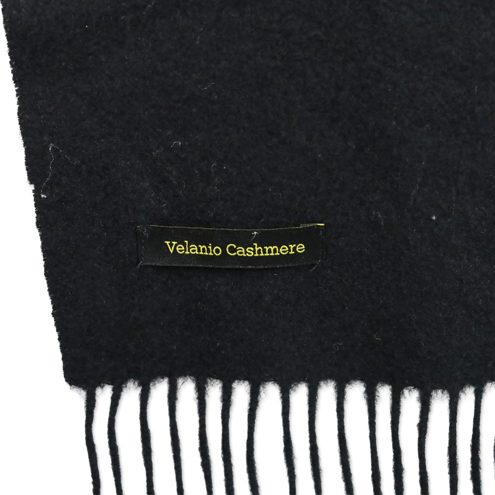 Velanio Cashmere Black Fringe Shawl Scarf