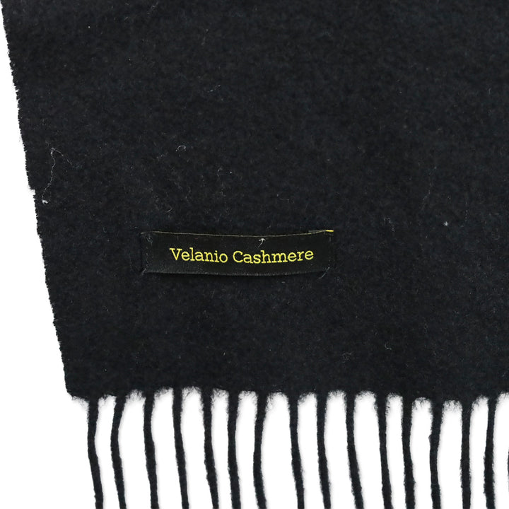 Velanio Cashmere Black Fringe Shawl Scarf