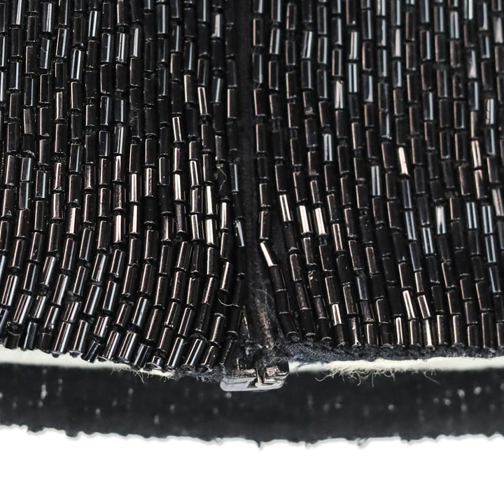 Vera Wang Black Long Beaded Silk Cropped Tank