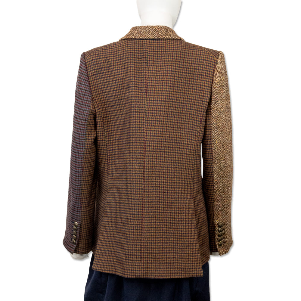 Veronica Beard Patchwork Tweed Double-Breasted Blazer