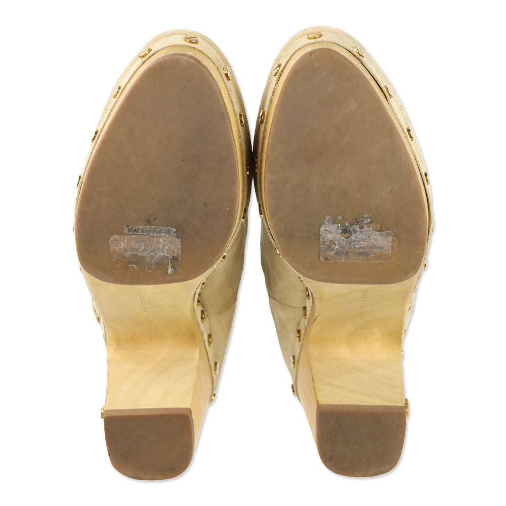Veronica Beard Beige Suede Daxi Shearling Ankle Boots