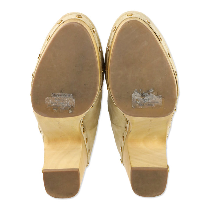 Veronica Beard Beige Suede Daxi Shearling Ankle Boots