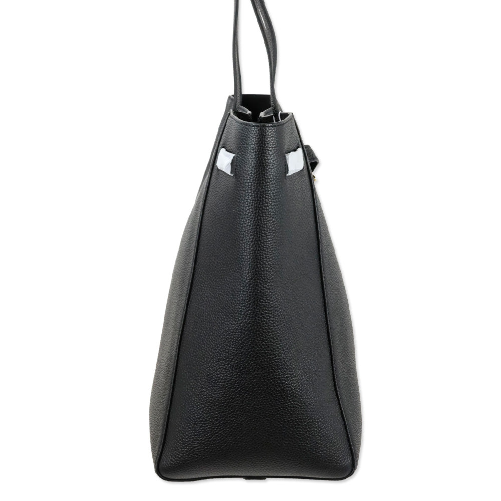Veronica Beard Black Leather Dash Tote