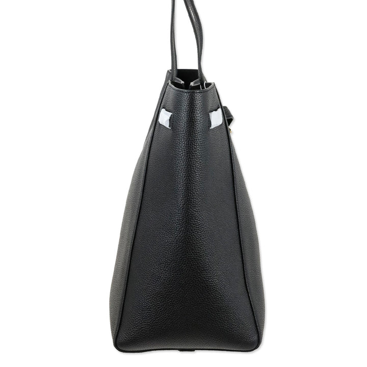 Veronica Beard Black Leather Dash Tote