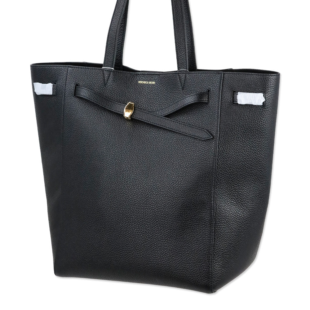 Veronica Beard Black Leather Dash Tote