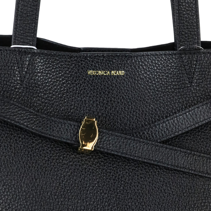 Veronica Beard Black Leather Dash Tote