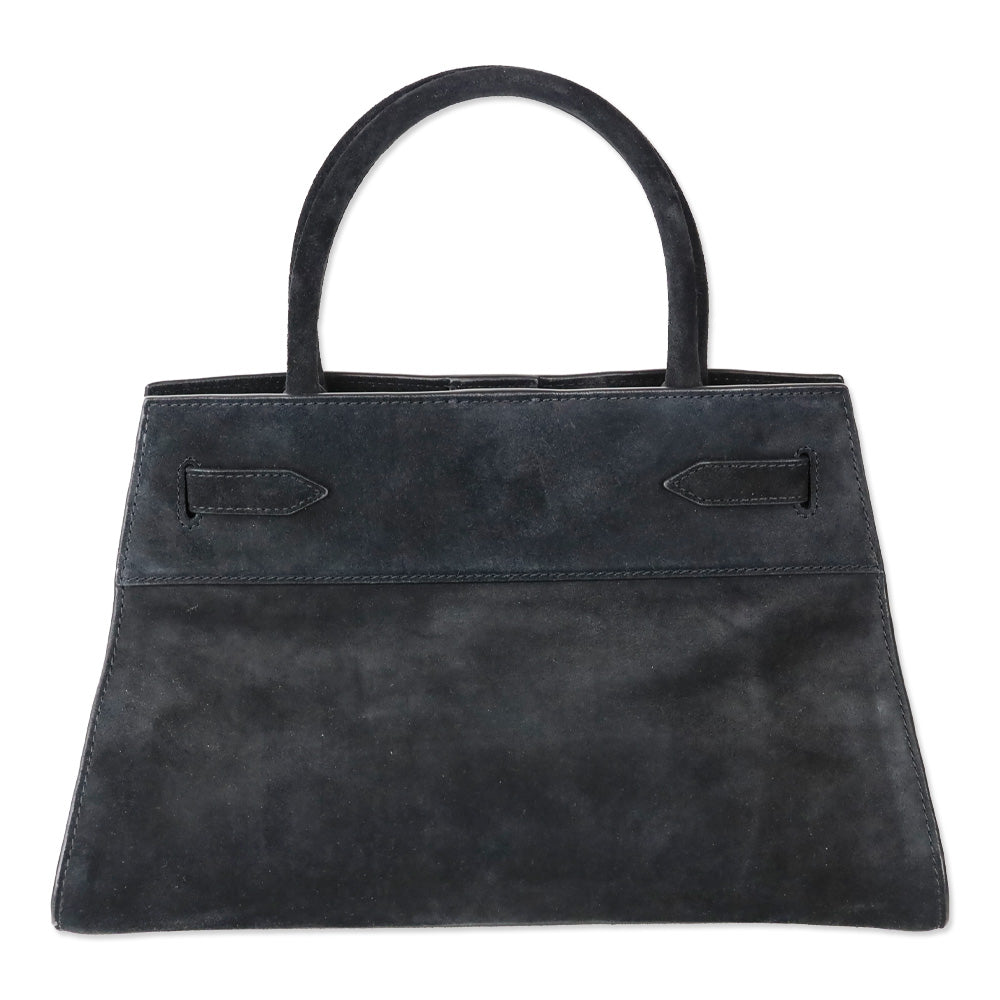 Veronica Beard Black Suede Top-Handle Dash Bag