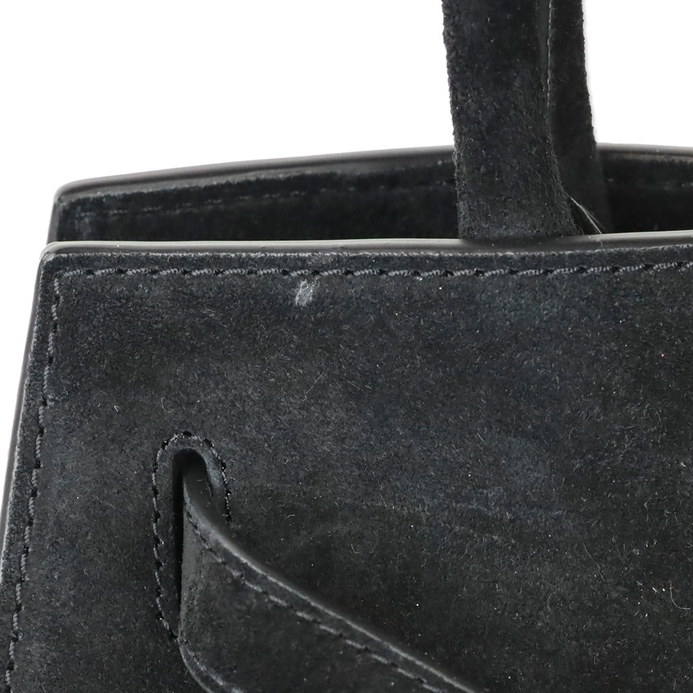 Veronica Beard Black Suede Top-Handle Dash Bag