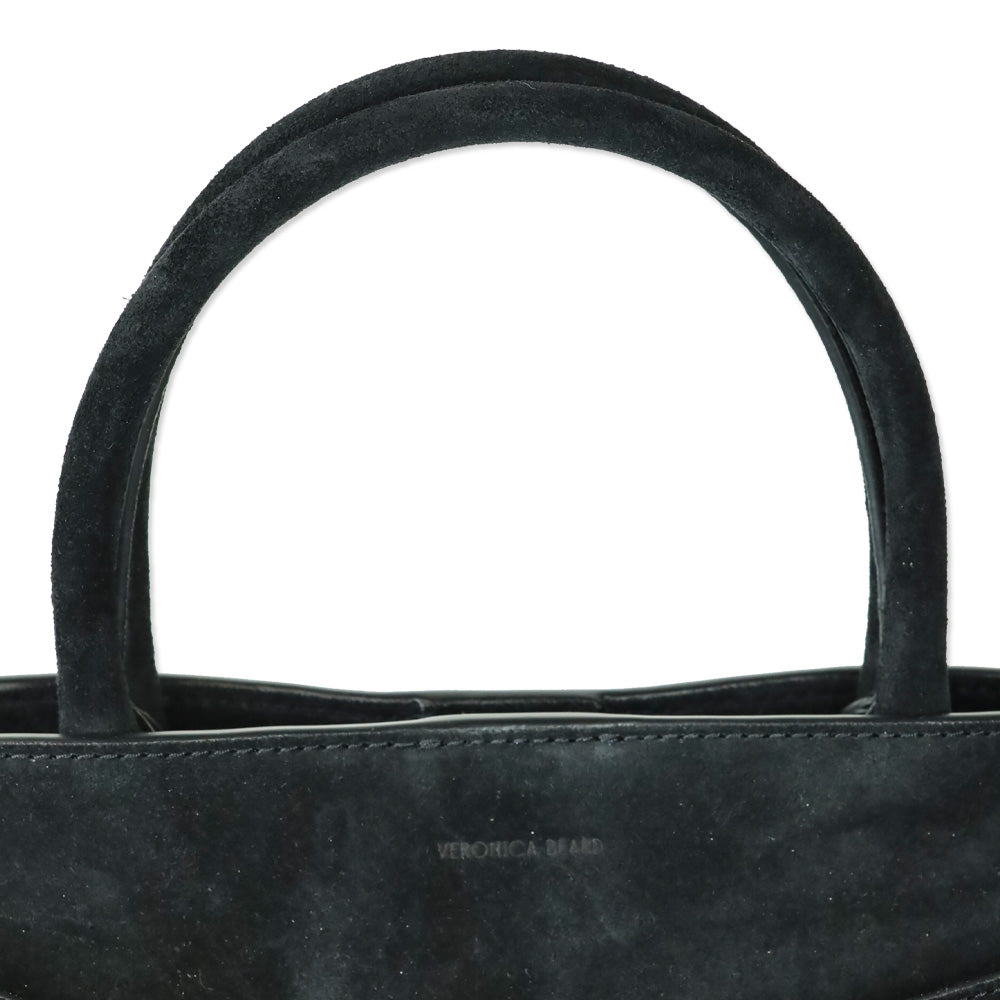 Veronica Beard Black Suede Top-Handle Dash Bag