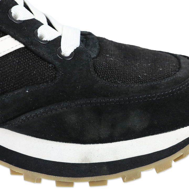 Veronica Beard Black Suede Valentina Low-Top Sneakers