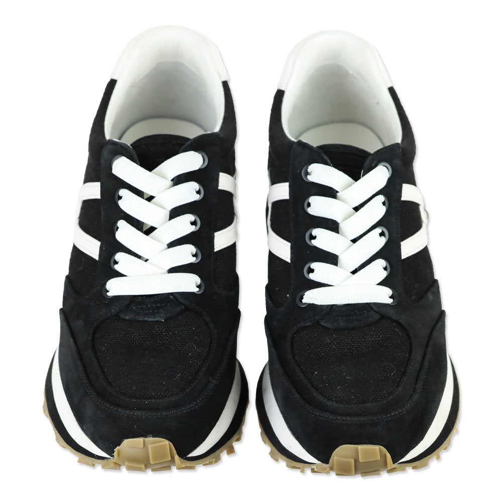 Veronica Beard Black Suede Valentina Low-Top Sneakers