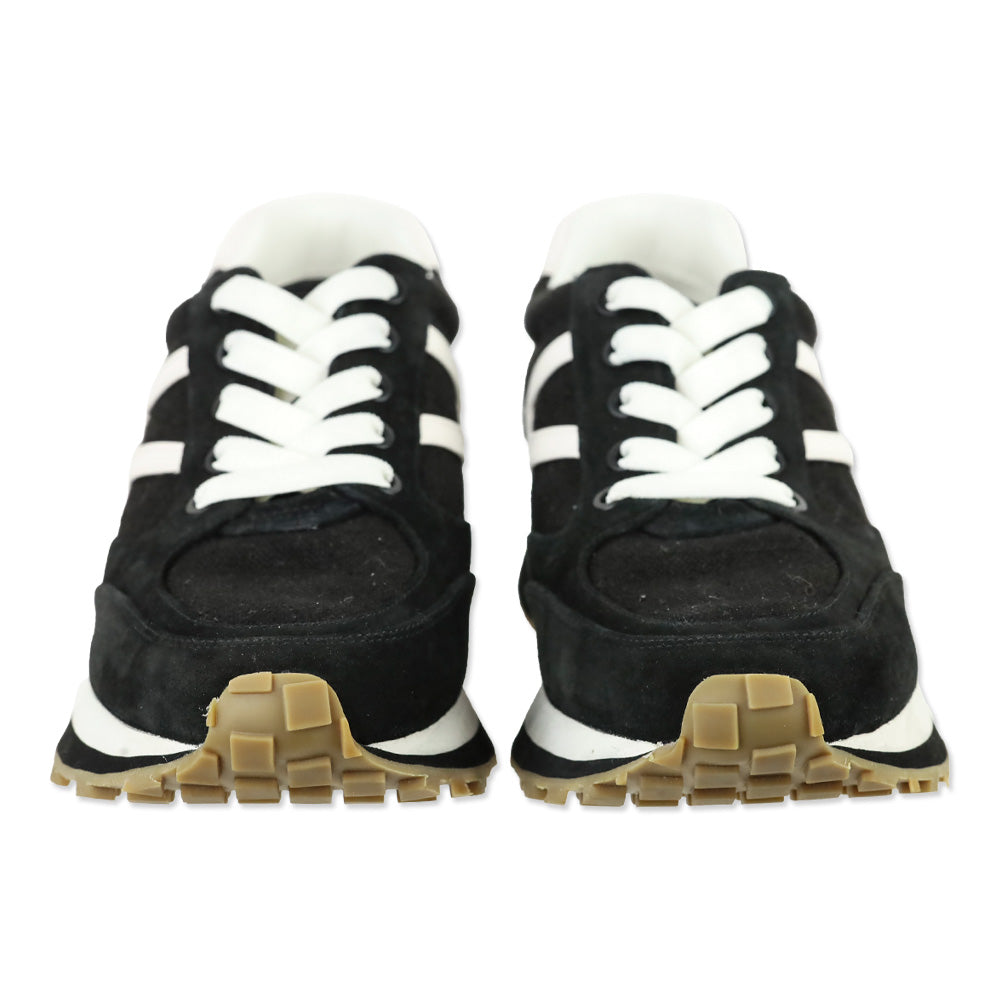 Veronica Beard Black Suede Valentina Low-Top Sneakers