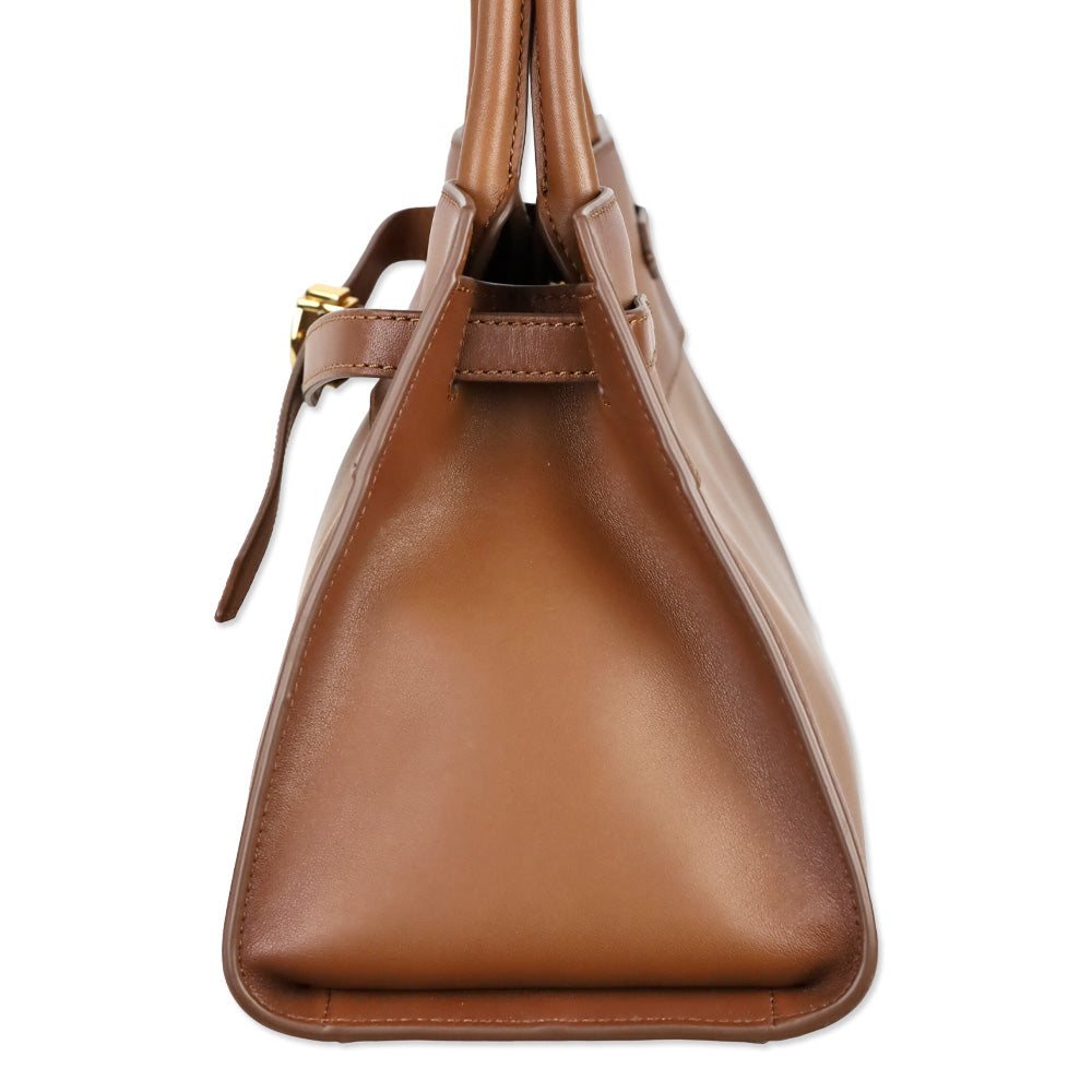 Veronica Beard Burnished Hazelwood Leather Top-Handle Dash Bag