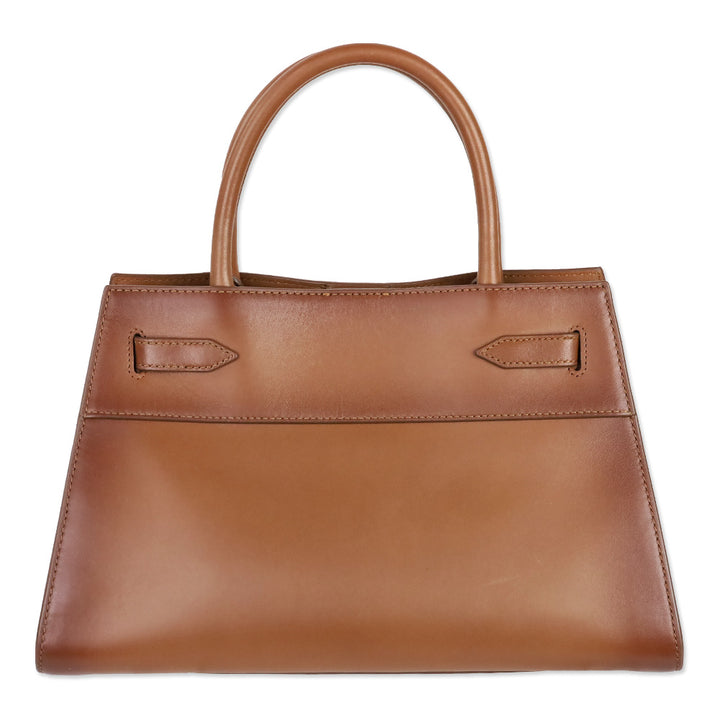 Veronica Beard Burnished Hazelwood Leather Top-Handle Dash Bag