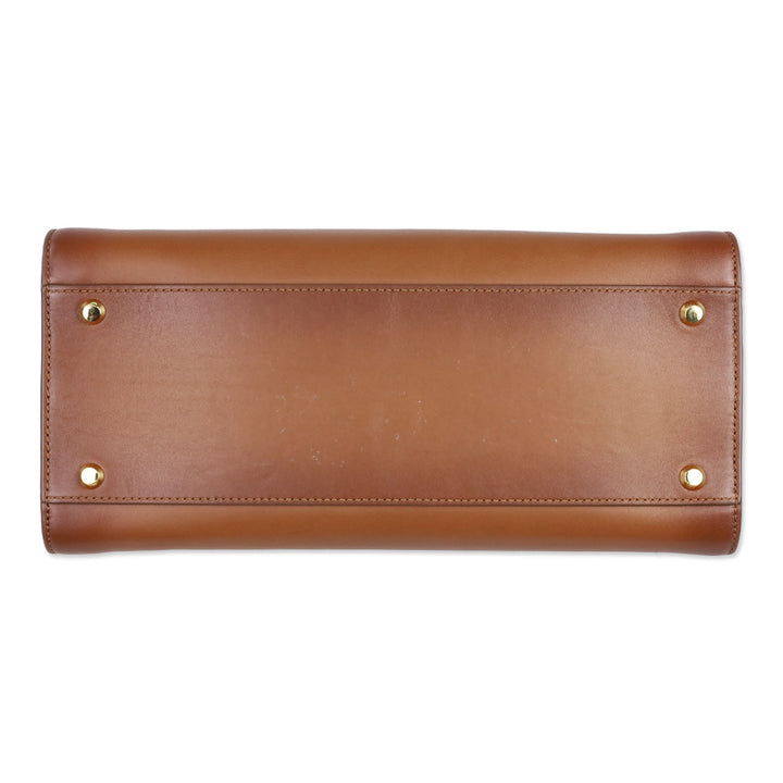 Veronica Beard Burnished Hazelwood Leather Top-Handle Dash Bag